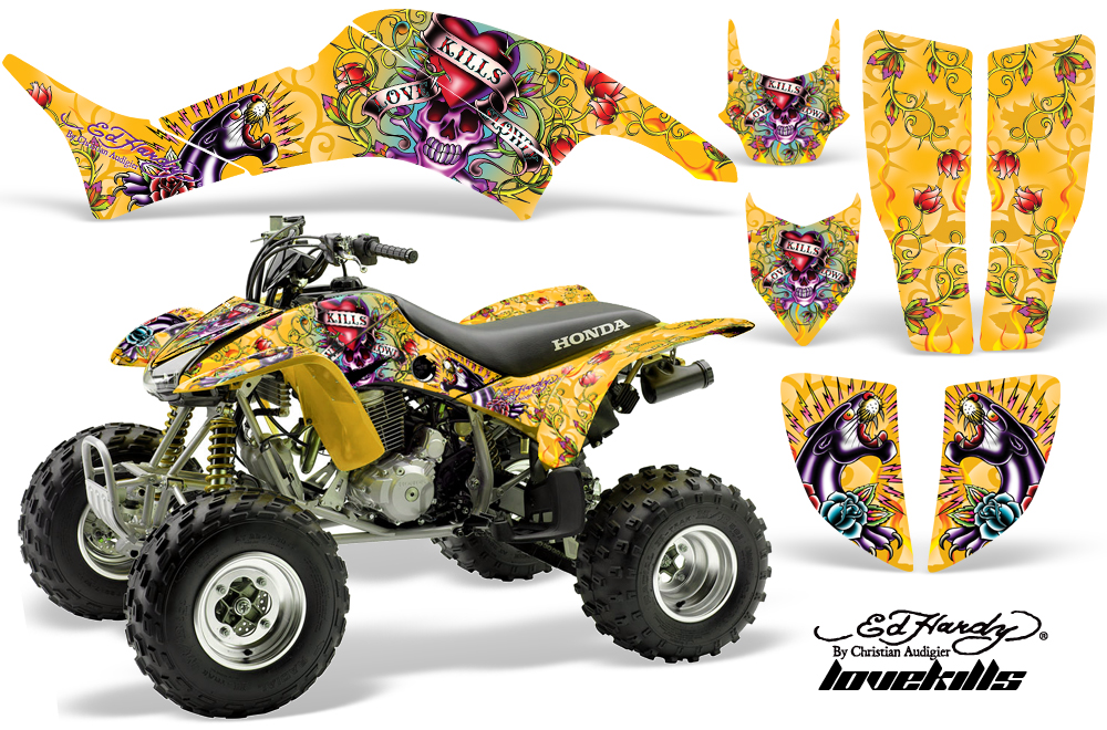 Honda TRX400EX Graphics Kit MUSTARD YELLOW EH Lovekills JPG